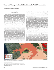 Temporal Changes to Fire Risk in Dissimilar WUI Communities Introduction