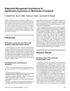 Watershed Management Implications of Agroforestry Expansion on Minnesota’s Farmlands C. Hobart Perry