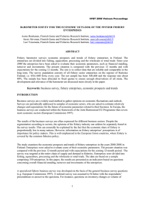 BAROMETER SURVEY FOR THE ECONOMIC OUTLOOK OF THE FINNISH FISHERY ENTERPRISES