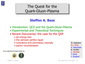 The Quest for the Quark-Gluon-Plasma Steffen A. Bass