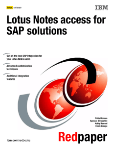 Lotus Notes access for SAP solutions Front cover