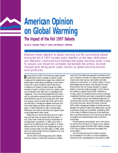 American Opinion on Global Warming The Impact of the Fall 1997 Debate