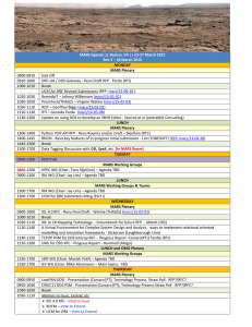 MARS Agenda || Reston, VA || 23-27 March 2015 MONDAY MARS Plenary