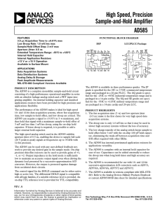 a High Speed, Precision Sample-and-Hold Amplifier AD585