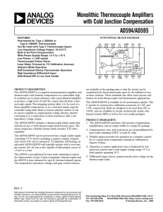 a Monolithic Thermocouple Amplifiers with Cold Junction Compensation AD594/AD595