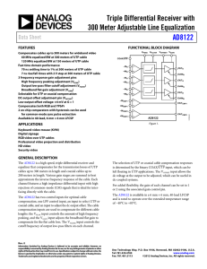 Triple Differential Receiver with 300 Meter Adjustable Line Equalization AD8122 Data Sheet