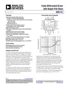 Triple Differential Driver with Output Pull-Down AD8133 Data Sheet