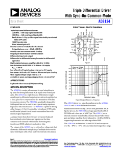 Triple Differential Driver With Sync-On-Common-Mode AD8134 Data Sheet