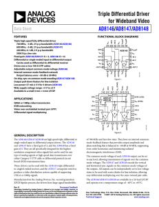 Triple Differential Driver for Wideband Video / AD8146