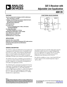 CAT-5 Receiver with Adjustable Line Equalization AD8128