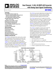 AD10465 Dual Channel, 14-Bit, 65 MSPS A/D Converter Data Sheet