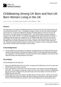 Childbearing Among UK Born and Non-UK Abstract