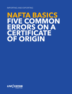 NAFTA bAsics  Five commoN errors oN A