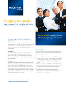 Shipping to Canada: Learn who’s  Key supply chain and players’ roles