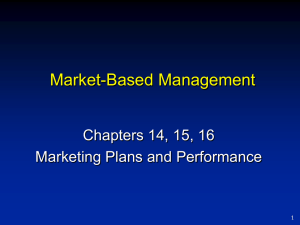 Market-Based Management Chapters 14, 15, 16 Marketing Plans and Performance 1