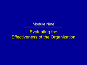 Evaluating the Effectiveness of the Organization Module Nine