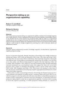 Perspective-taking as an organizational capability Article