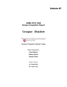 Cougar Shadow  Vehicle #7 ASME HPVC 2008