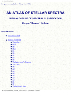 AN ATLAS OF STELLAR SPECTRA WITH AN OUTLINE OF SPECTRAL CLASSIFICATION