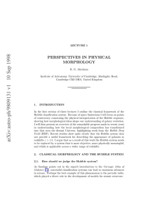 PERSPECTIVES IN PHYSICAL MORPHOLOGY