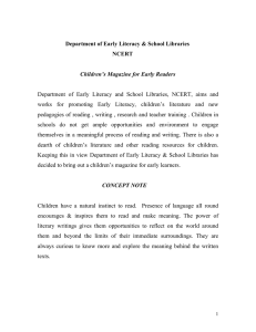 Department of Early Literacy &amp; School Libraries NCERT