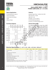 HMC943ALP5E T GaAs pHEMT MMIC 1.5 WATT POWER AMPLIFIER, 24 - 31.5 GHz