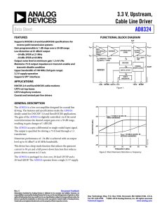 3.3 V, Upstream, Cable Line Driver AD8324 Data Sheet
