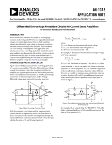 AN-1318 APPLICATION NOTE  Differential Overvoltage Protection Circuits for Current Sense Amplifiers