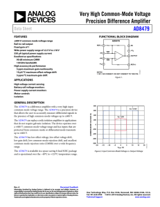 Very High Common-Mode Voltage Precision Difference Amplifier AD8479 Data Sheet