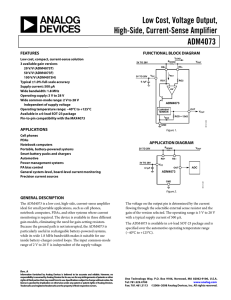 Low Cost, Voltage Output, High-Side, Current-Sense Amplifier ADM4073