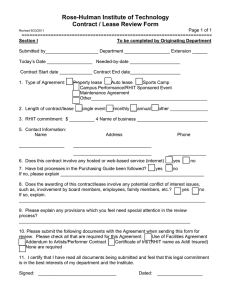 Rose-Hulman Institute of Technology Contract / Lease Review Form