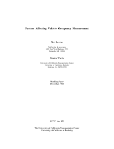 Factors Affecting Vehicle Occupancy Measurement Ned Levine Martin Wachs