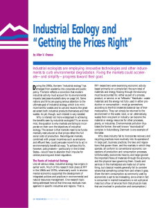 Industrial Ecology and “Getting the Prices Right”