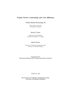 Transit Service Contracting and Cost Efficiency William Shelton McCullough, III