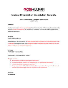 Student Organization Constitution Template