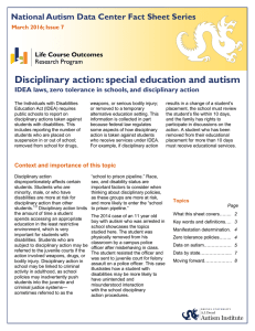 Disciplinary action: special education and autism
