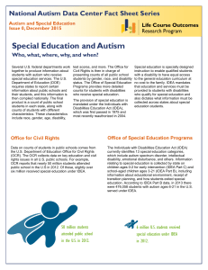 Special Education and Autism National Autism Data Center Fact Sheet Series