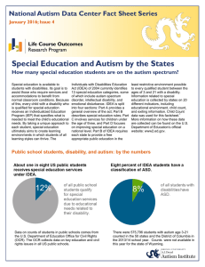 Special Education and Autism by the States