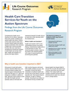Health Care Transition Services for Youth on the Autism Spectrum