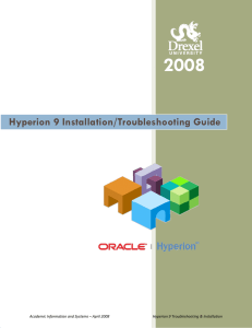 2008  Hyperion 9 Installation/Troubleshooting Guide 0BTable of Contents 