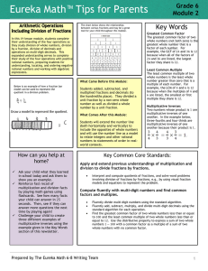 Eureka Math™ Tips for Parents  Key Words Grade 6