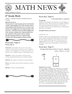 MATH NEWS 6 Grade Math Grade 6, Module 2, Topic C