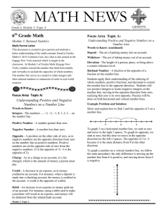 MATH NEWS Focus Area  Topic A: Number Line