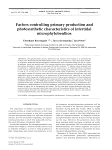 of Factors controlling primary production and photosynthetic characteristics intertidal