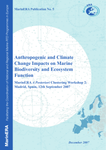 Anthropogenic and Climate Change Impacts on Marine Biodiversity and Ecosystem Function