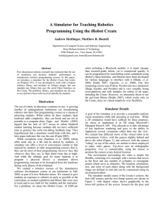 A Simulator for Teaching Robotics Programming Using the iRobot Create