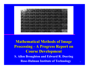 Mathematical Methods of Image Processing - A Progress Report on