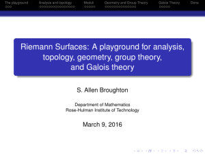 Riemann Surfaces: A playground for analysis, topology, geometry, group theory,
