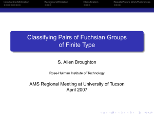 Classifying Pairs of Fuchsian Groups of Finite Type S. Allen Broughton
