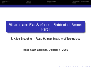 Billiards and Flat Surfaces - Sabbatical Report Part I
